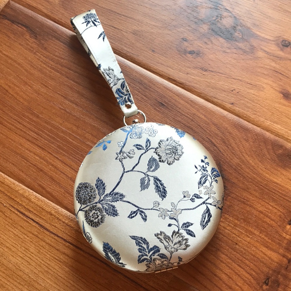 NWT Round Satin Crossbody/Wristlet Bag
